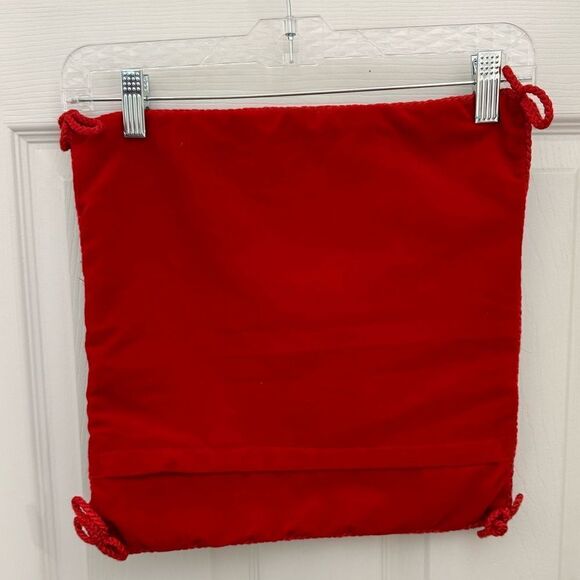 Vintage Needlepoint Santa Christmas Pillow Cover Wool Velvet 14x14 - Picture 2 of 3